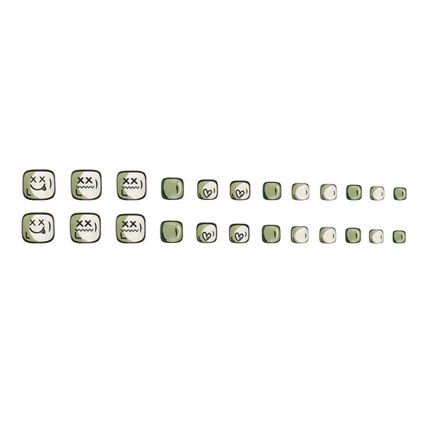 12 Sizes-24 Pcs Press On Nails F095