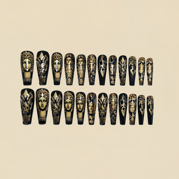 12 Sizes-24 Pcs Press On Nails Y1538