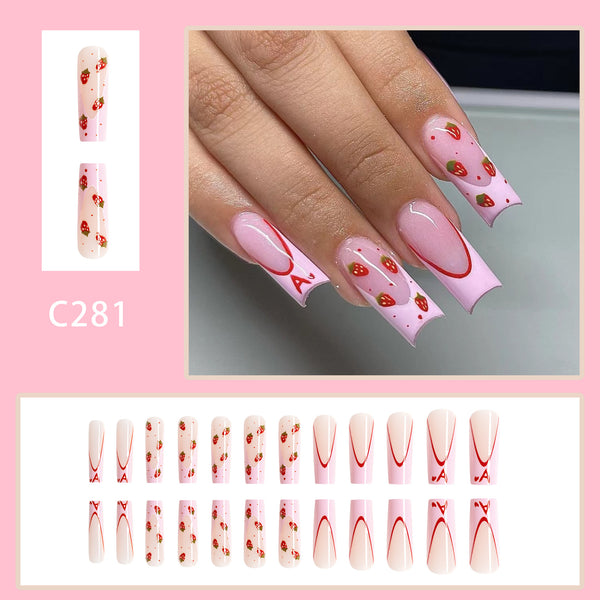 12 Sizes-24 Pcs Press On Nails C281
