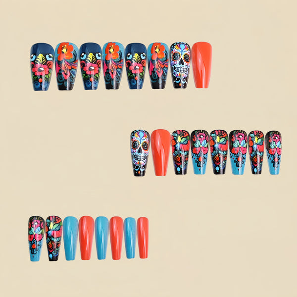 12 Sizes-24 Pcs Press On Nails Y1124