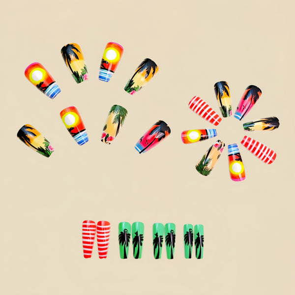 12 Sizes-24 Pcs Press On Nails Y956