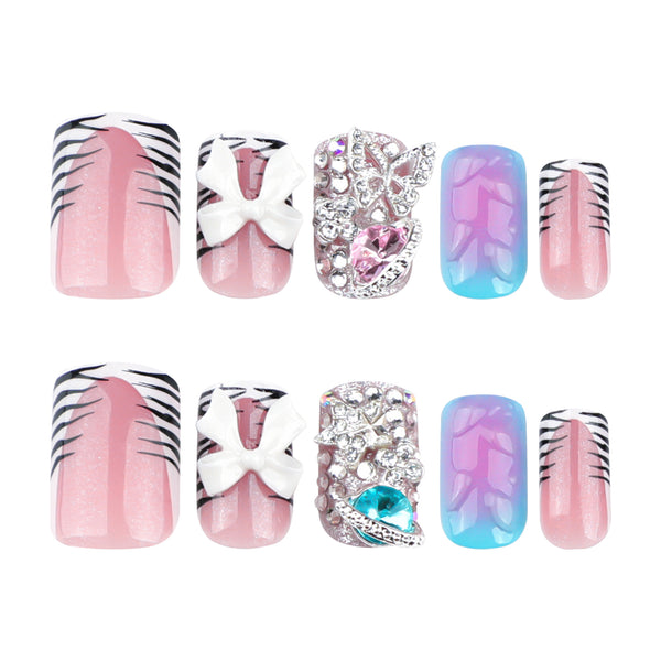 12 Sizes-24 Pcs Press On Nails JP3654