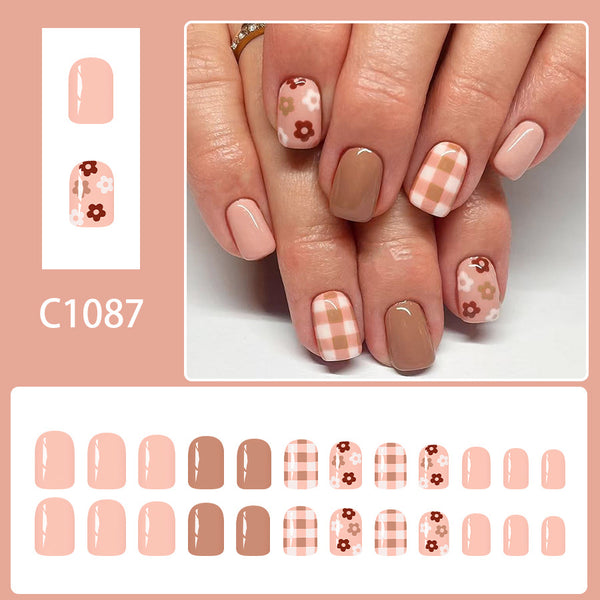 12 Sizes-24 Pcs Press On Nails C1087