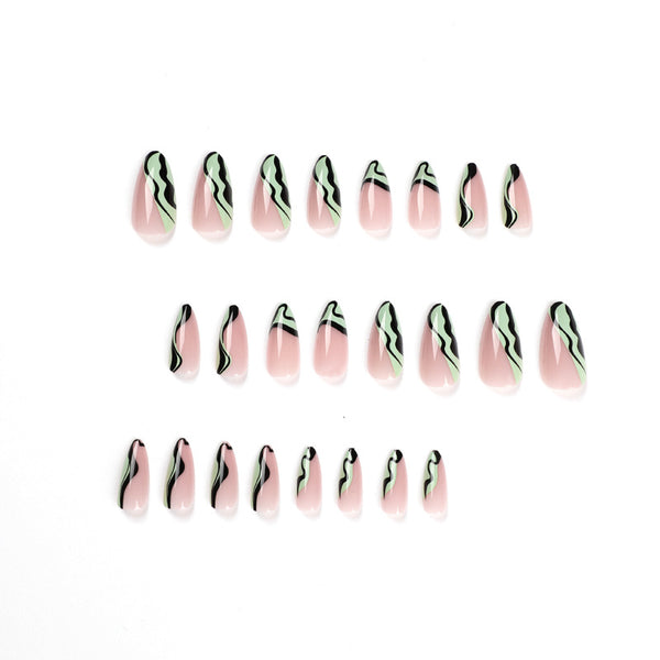 12 Sizes-24 Pcs Press On Nails JP1930
