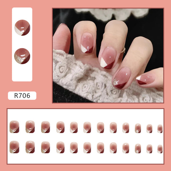 12 Sizes-24 Pcs Press On Nails R706