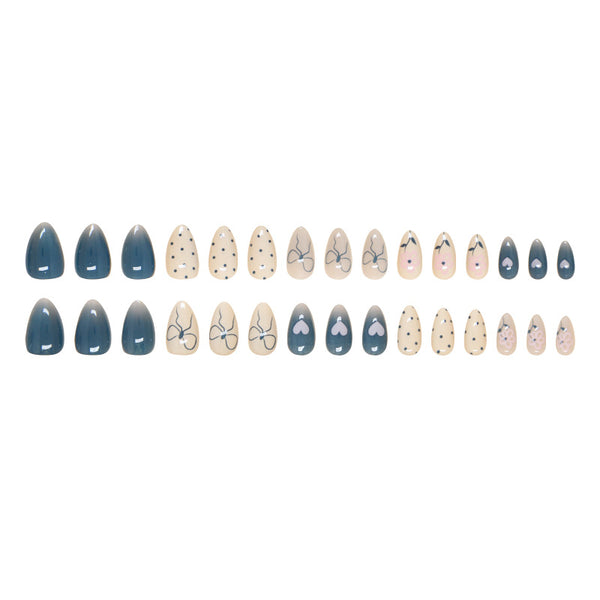 12 Sizes-24 Pcs Press On Nails W1639