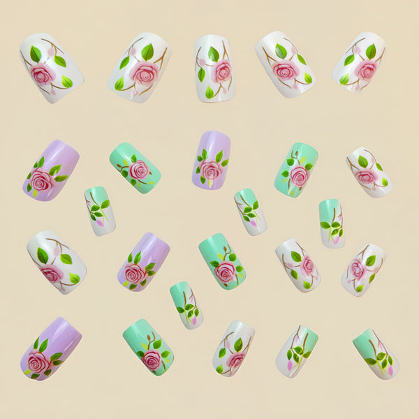 12 Sizes-24 Pcs Press On Nails Y638