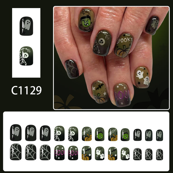 12 Sizes-24 Pcs Press On Nails C1129
