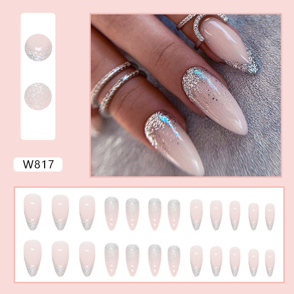 12 Sizes-24 Pcs Press On Nails W817