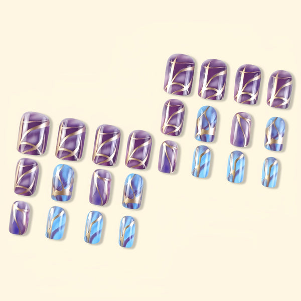 12 Sizes-24 Pcs Press On Nails Y191