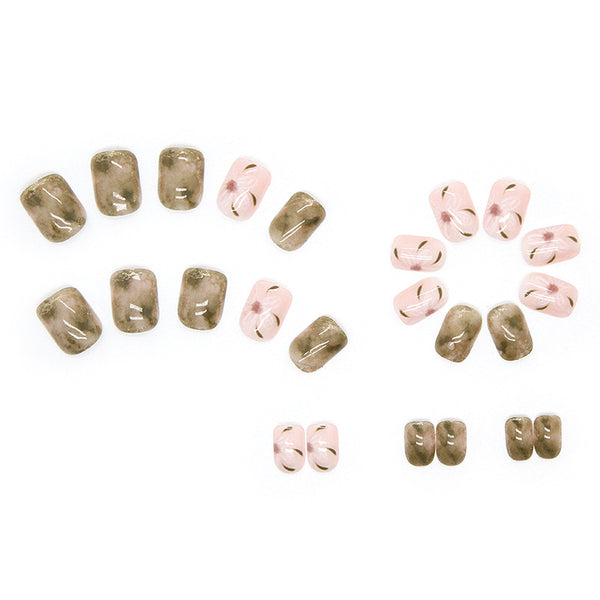 12 Sizes-24 Pcs Press On Nails R524
