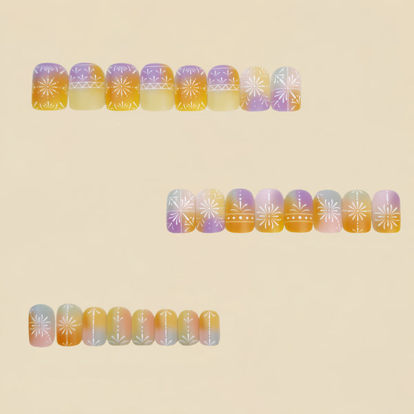 12 Sizes-24 Pcs Press On Nails Y1404