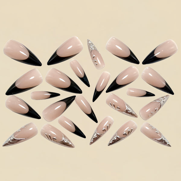 12 Sizes-24 Pcs Press On Nails Y1805