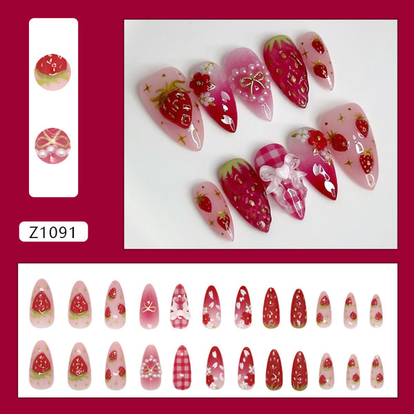 12 Sizes-24 Pcs Press On Nails Z1091