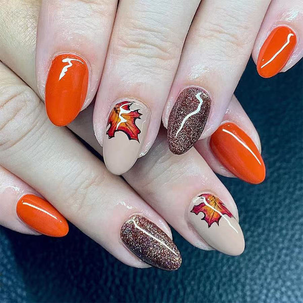 12 Sizes-24 Pcs Press On Nails C1091