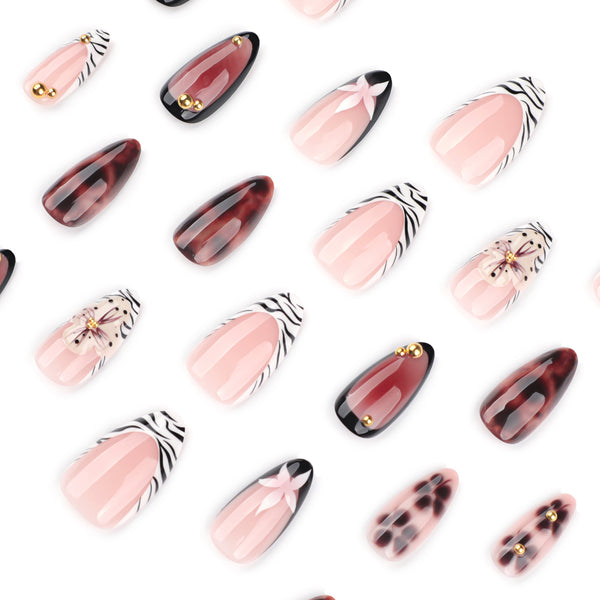 12 Sizes-24 Pcs Press On Nails JP4082