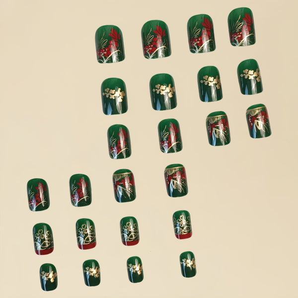 12 Sizes-24 Pcs Press On Nails Y060