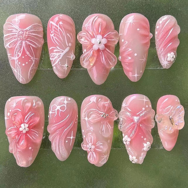 12 Sizes-24 Pcs Press On Nails JP3402