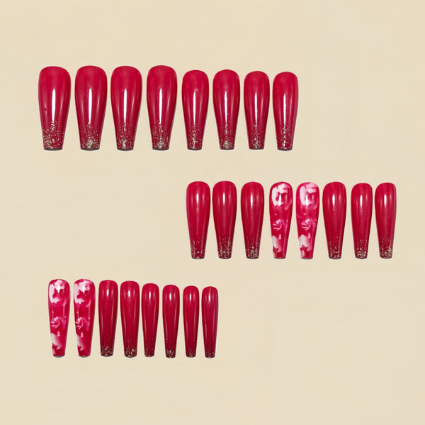 12 Sizes-24 Pcs Press On Nails Y1742