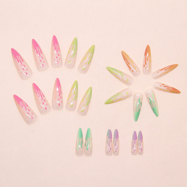 12 Sizes-24 Pcs Press On Nails W1955
