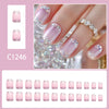12 Sizes-24 Pcs Press On Nails C1246