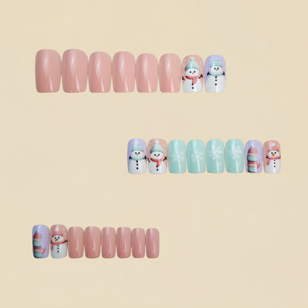 12 Sizes-24 Pcs Press On Nails Y1223