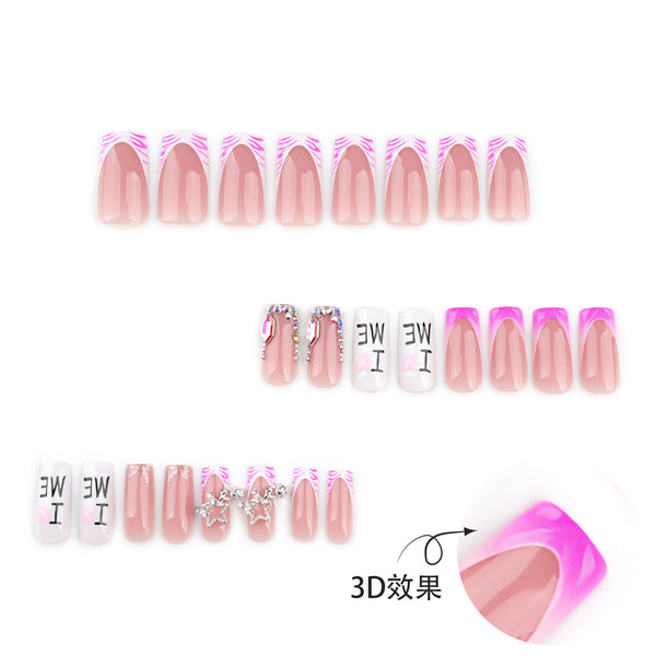 12 Sizes-24 Pcs Press On Nails JP3673