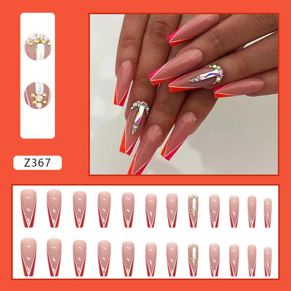 12 Sizes-24 Pcs Press On Nails Z367