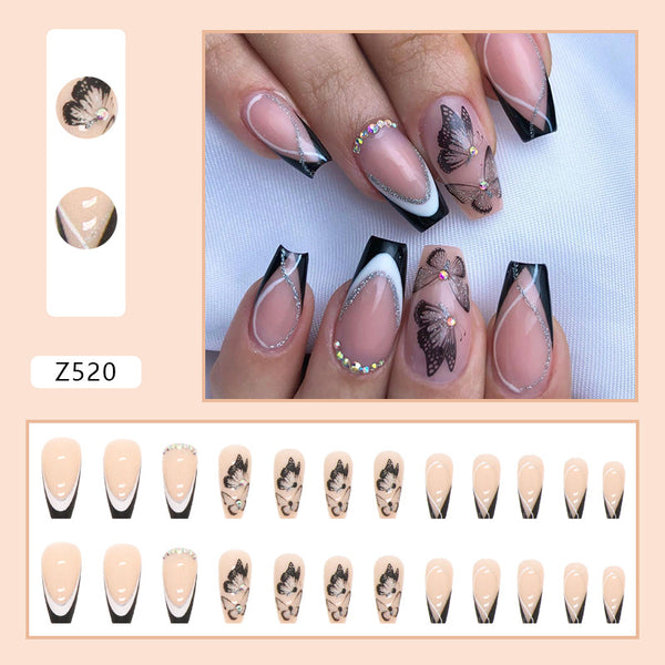 12 Sizes-24 Pcs Press On Nails Z520