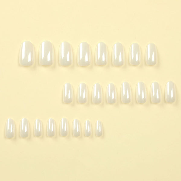 Almond Glossy Medium Oval Press on Nails