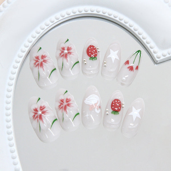 12 Sizes-24 Pcs Press On Nails Z1089