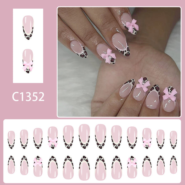 12 Sizes-24 Pcs Press On Nails C1352