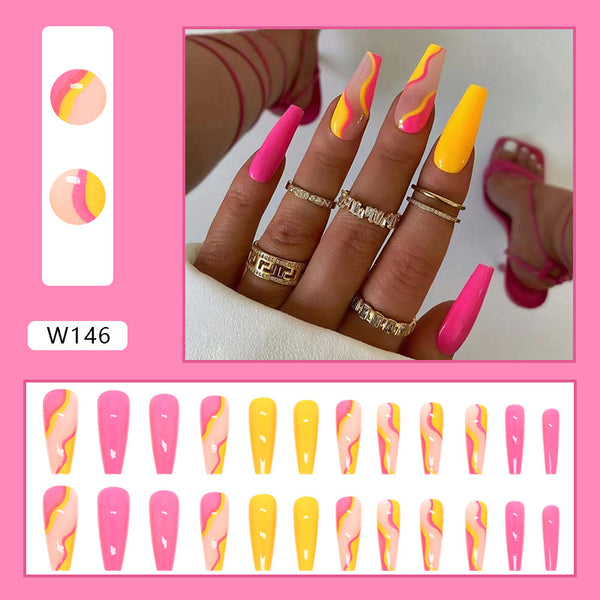 12 Sizes-24 Pcs Press On Nails W146