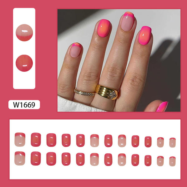 12 Sizes-24 Pcs Press On Nails W1669