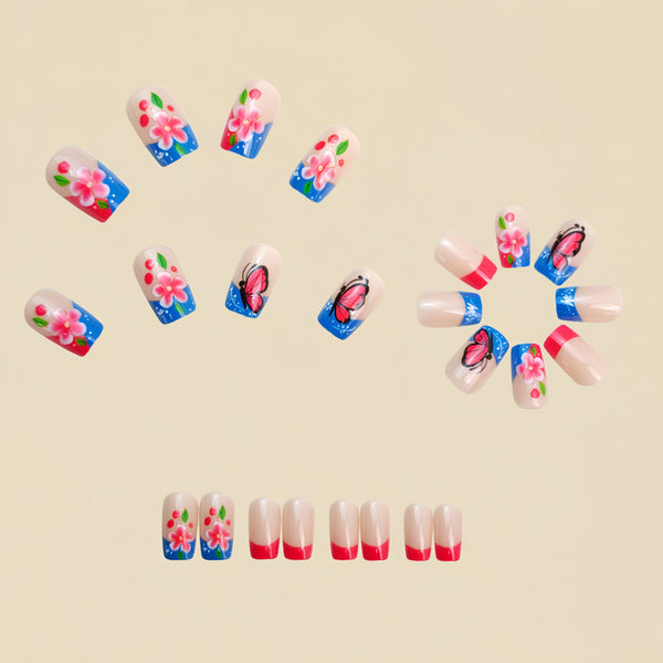 12 Sizes-24 Pcs Press On Nails Y1228