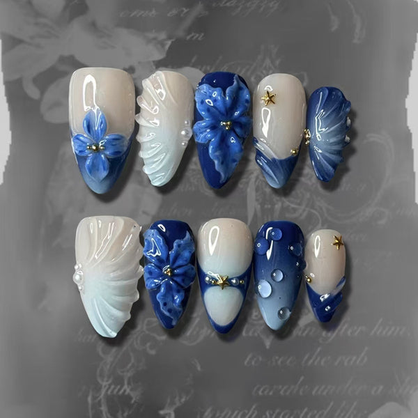 12 Sizes-24 Pcs Press On Nails Z1217