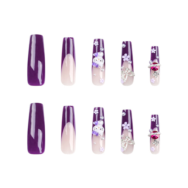 12 Sizes-24 Pcs Press On Nails JP2878