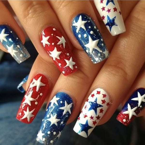 12 Sizes-24 Pcs Press On Nails C913