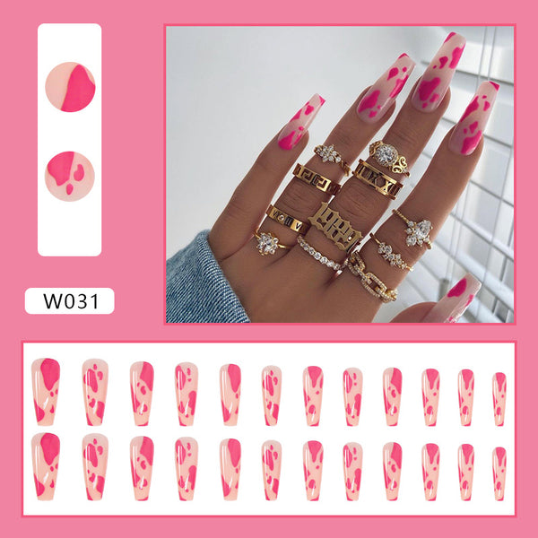 12 Sizes-24 Pcs Press On Nails W031