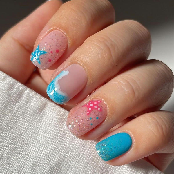 12 Sizes-24 Pcs Press On Nails C615