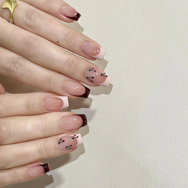 12 Sizes-24 Pcs Press On Nails R877