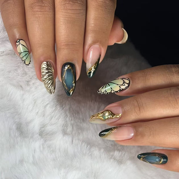 12 Sizes-24 Pcs Press On Nails W2028