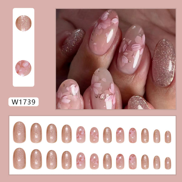 12 Sizes-24 Pcs Press On Nails W1739