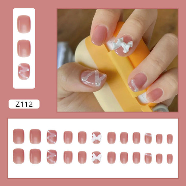 12 Sizes-24 Pcs Press On Nails Z082