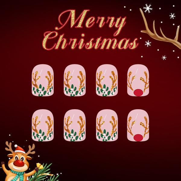 12 Sizes-24 Pcs Press On Nails C1273