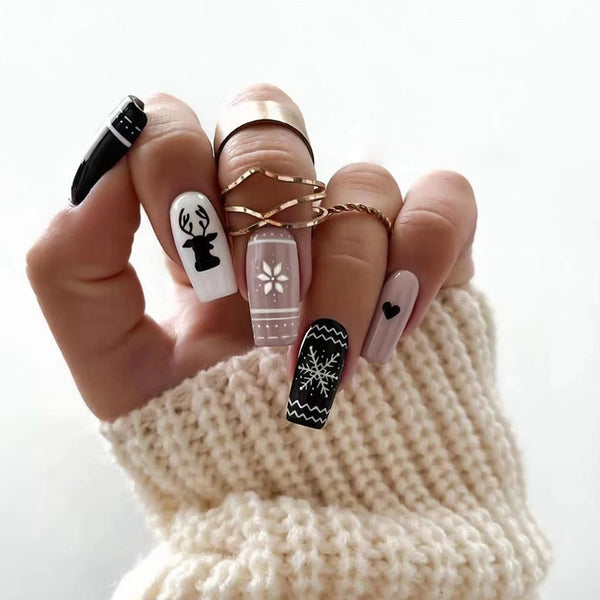 12 Sizes-24 Pcs Press On Nails W1483