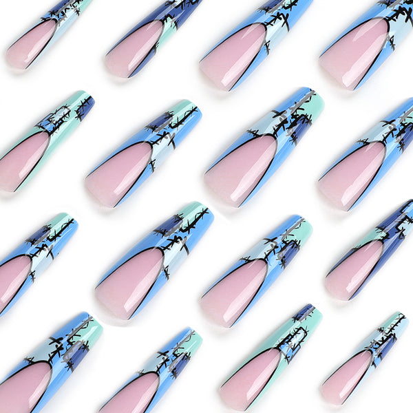 12 Sizes-24 Pcs Press On Nails JP3059