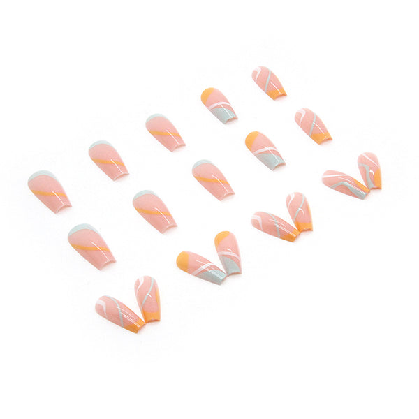 12 Sizes-24 Pcs Press On Nails W162