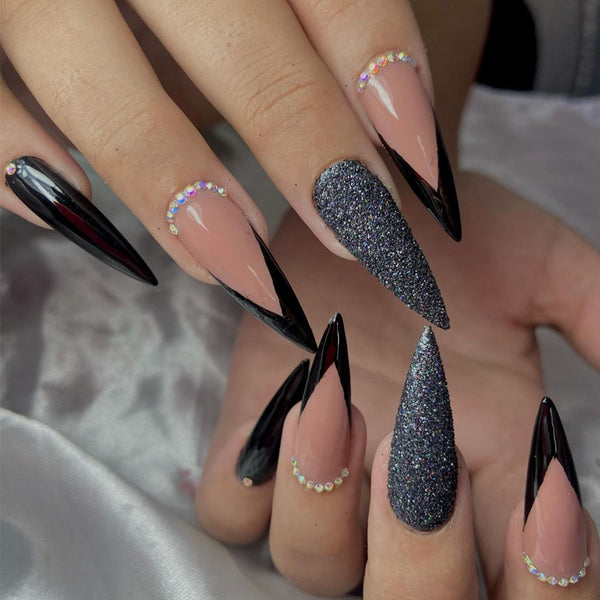 12 Sizes-24 Pcs Press On Nails BZ1417