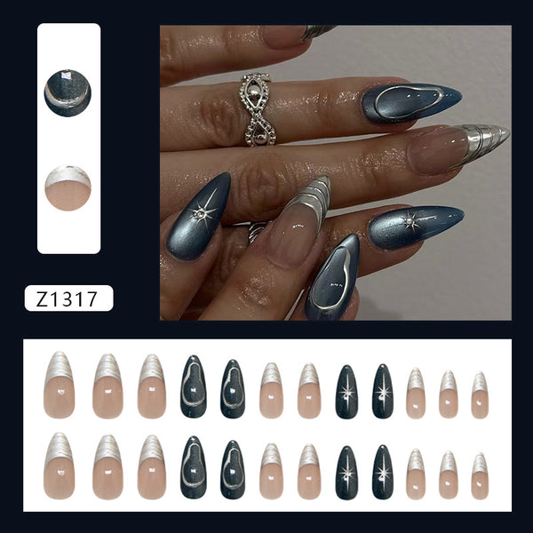 12 Sizes-24 Pcs Press On Nails Z1317